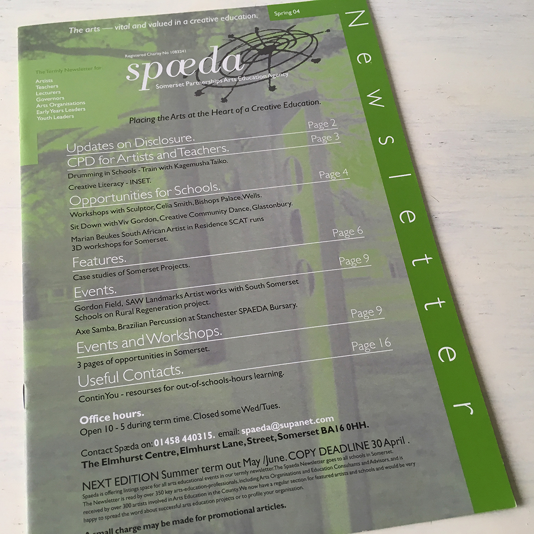 Monthly Spaeda Newsletter page spread